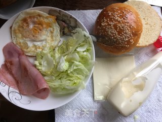 #trust之美# Egg Ham Burger recipe