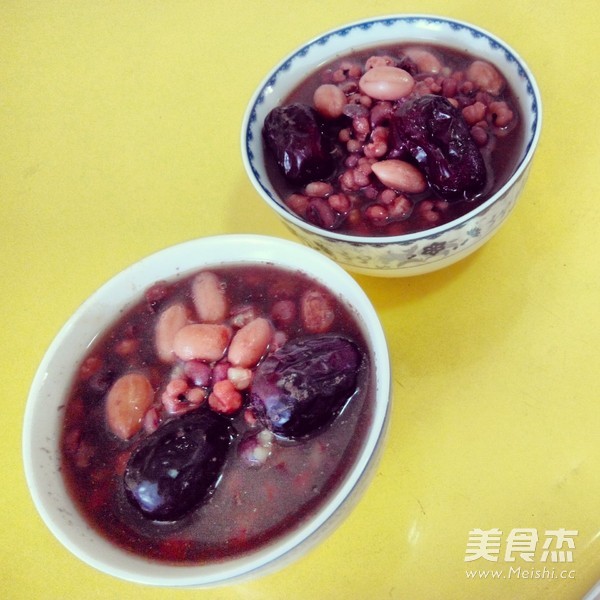 Red Bean, Barley and Peanut Congee recipe