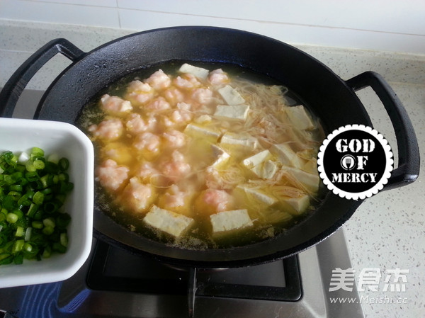 Shrimp and Tofu Chicken Soup recipe