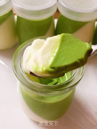 Smooth and Exquisite Vanilla Matcha Double Panna Cotta recipe