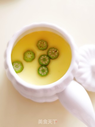 Steamed Eggs with Okra recipe