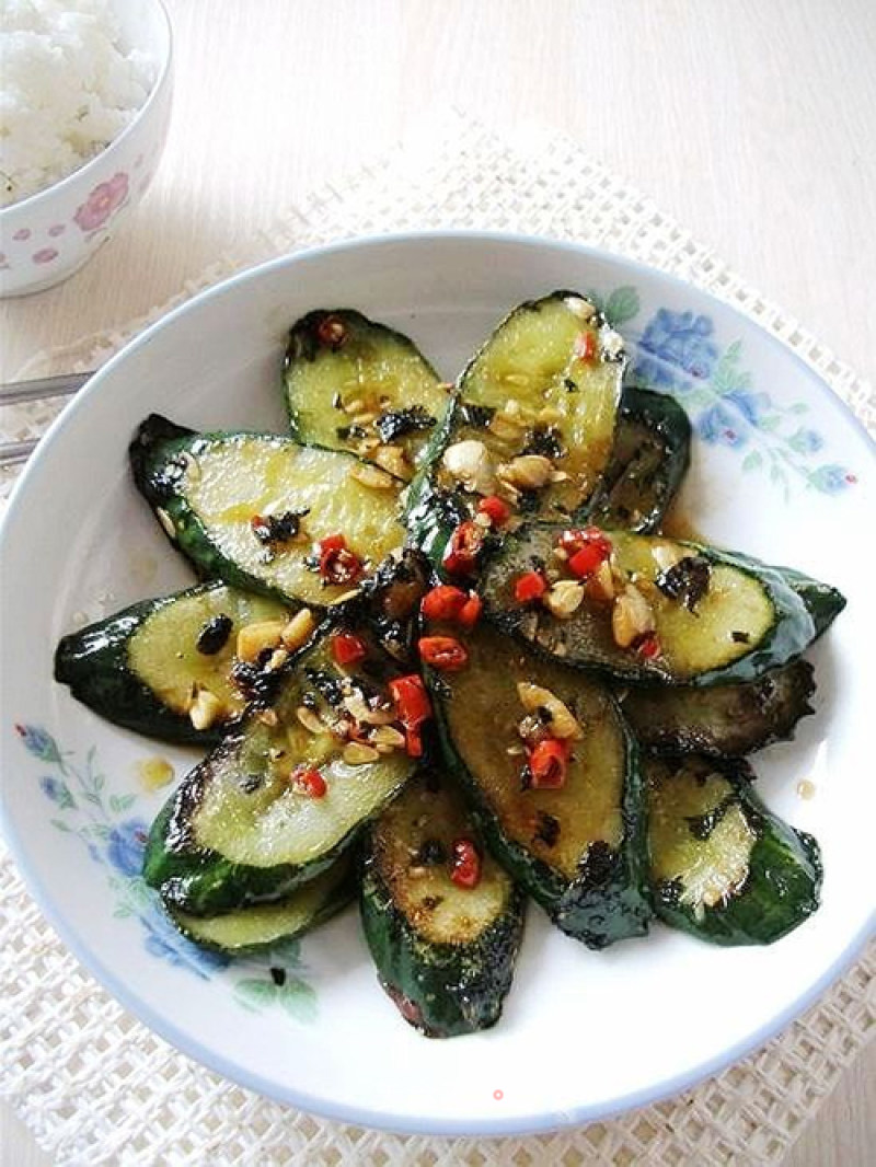 Fried Cucumber with Basil recipe