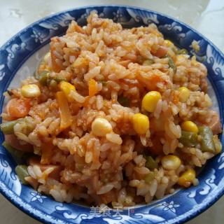 One-pot Braised Tomato and Fresh Vegetable Rice recipe