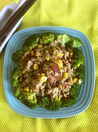 Fried Rice with Sausage Sausage in Colorful Sauce recipe