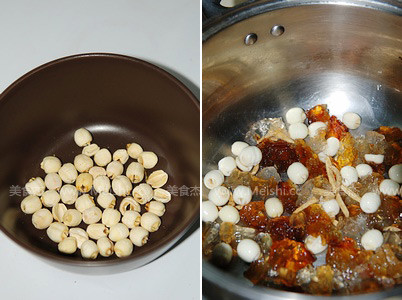 Stewed Peach Gum with American Ginseng and Lotus Seed recipe