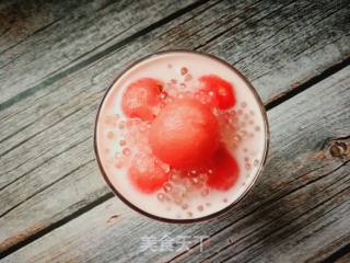 Watermelon Coconut Milk Sago recipe