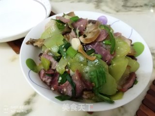 Warm Food-stir-fried Bacon with Chilli Lettuce recipe