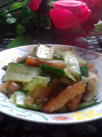 Cucumber Fried Pork Skin recipe