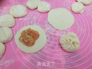 Donkey Meat Dumplings Buns with Green Onions and Carrots recipe