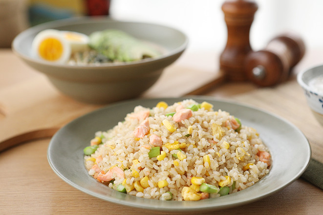 Brown Rice Salmon Fried Rice recipe