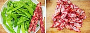Stir-fried Snow Peas with Sausage recipe