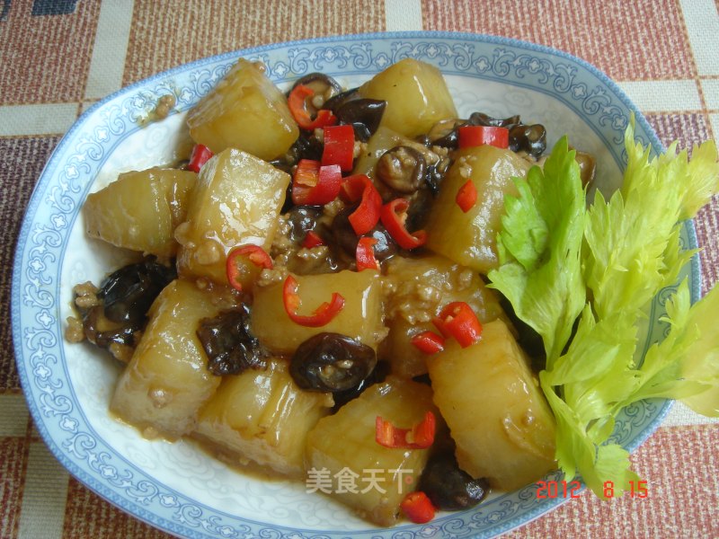 Grilled Winter Melon with Shiitake Mushrooms recipe