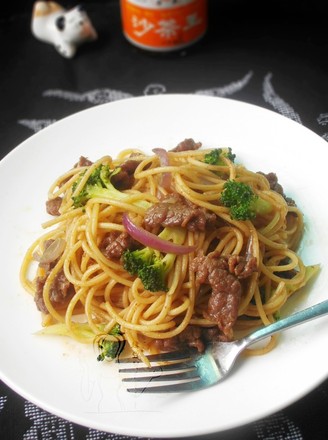 Beef Pasta with Shacha Sauce recipe