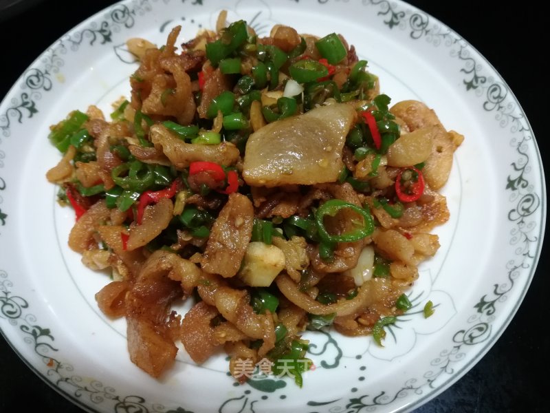 Green and Red Chili Fried Oil Residue recipe