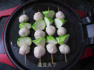 Loofah Meatball Skewers with Shacha Sauce recipe