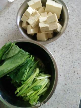 Jade White Jade~spinach and Lamb Soup Stewed Tofu recipe