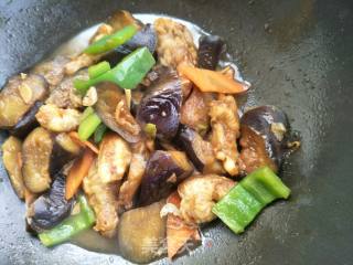 Fried Eggplant with Crispy Pork recipe
