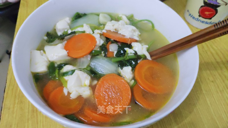 Carrot, Tofu and Vegetable Soup