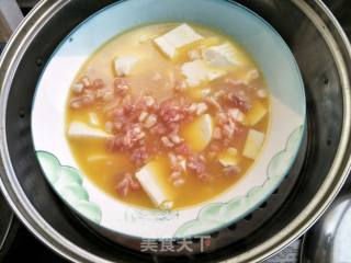 Steamed Eggs with Minced Meat and Tofu recipe