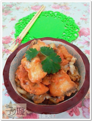 Crispy Fish Cubes with Lotus Leaf Powder [zixuan's House] recipe