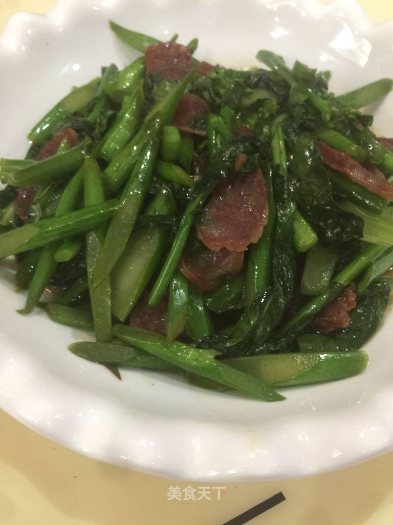 Stir-fried Sausage with Chinese Kale recipe