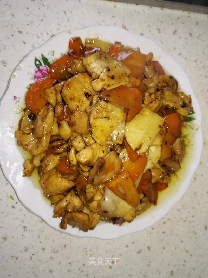 Fried Chicken with Winter Bamboo Shoots recipe