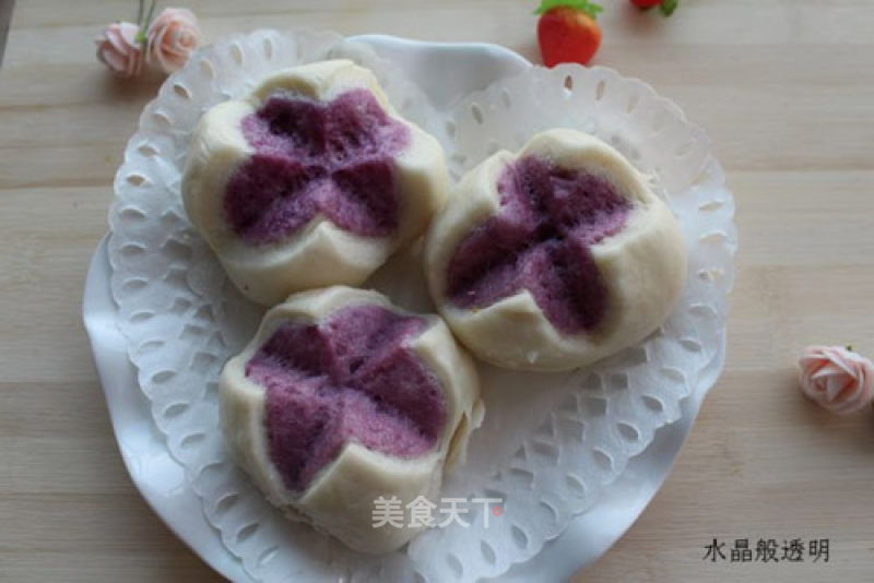 Purple Sweet Potato Flower Mantou recipe