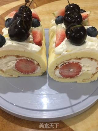 Cherry Strawberry Cake Roll recipe