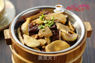 Fried Pork with Dried King Pleurotus recipe