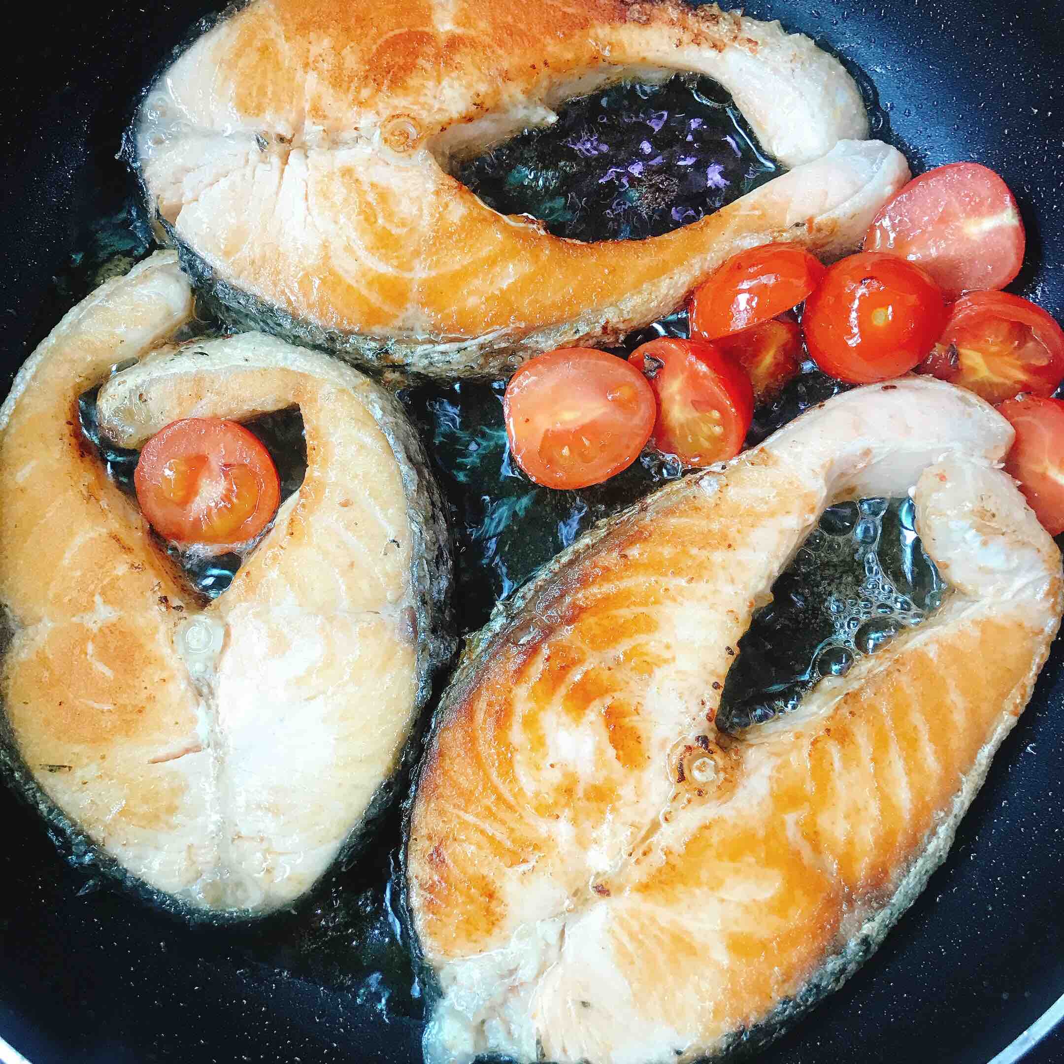 Pan-fried Salmon Steak recipe