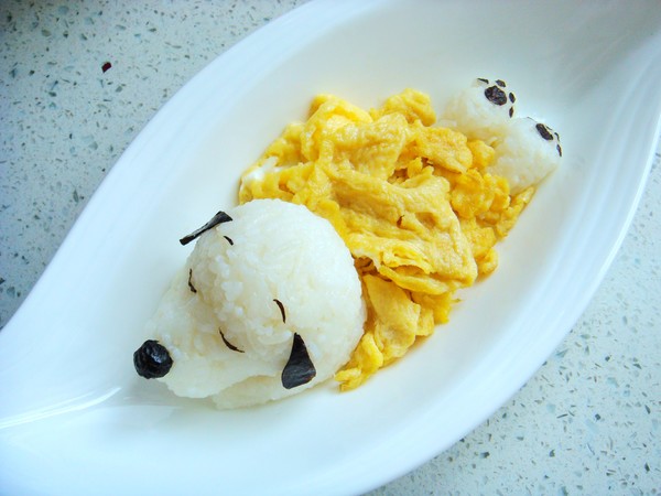 Cartoon Puppy Rice Ball recipe