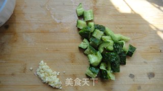 Cucumber Tossed with Noodles recipe