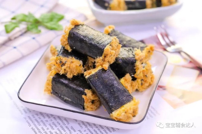 Baby Food Supplement Recipe for Seaweed and Pork Floss Rolls recipe