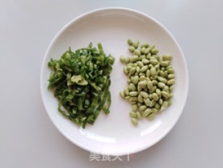 Stir-fried Shredded Pork with Edamame and Green Pepper recipe