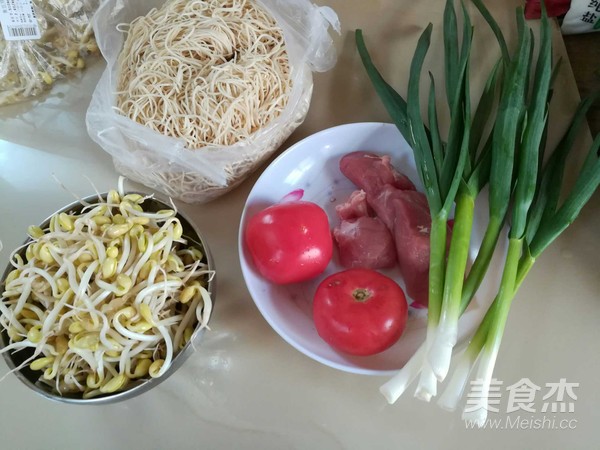 Braised Noodles with Soy Sprouts recipe