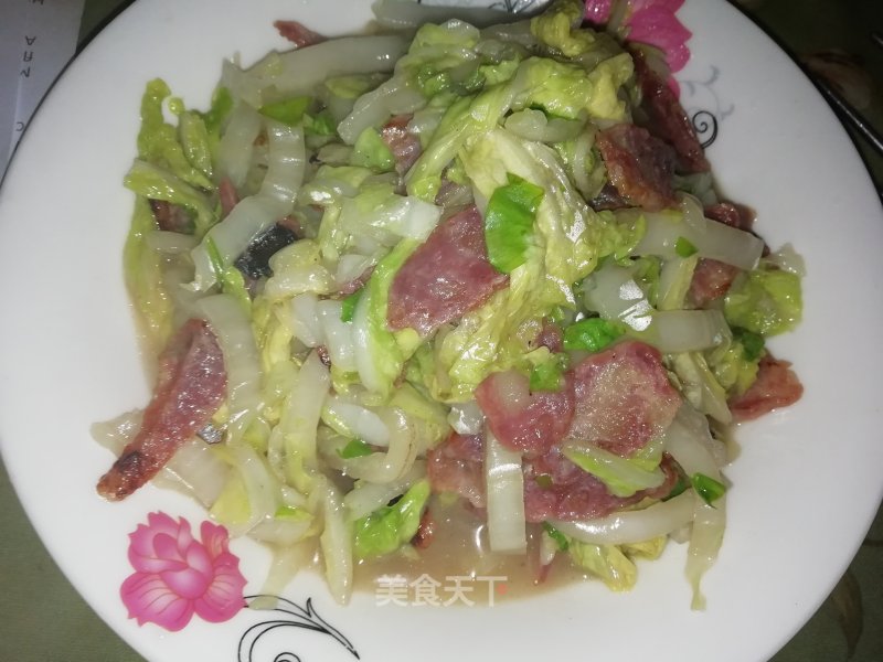 Stir-fried Chinese Cabbage with Sausage recipe