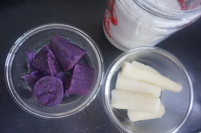 #最美哪中秋味#sugar-free and Oil-free Purple Sweet Potato Yam Mooncakes recipe