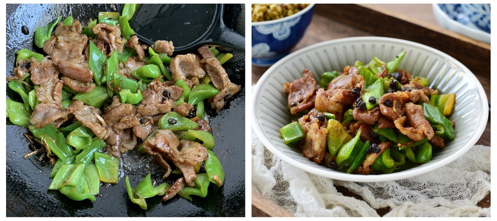 Stir-fried Pork with Tempeh and Green Pepper recipe