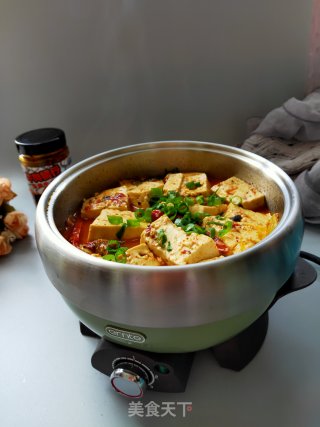 Simmered Tofu with Corn Beef Sauce recipe