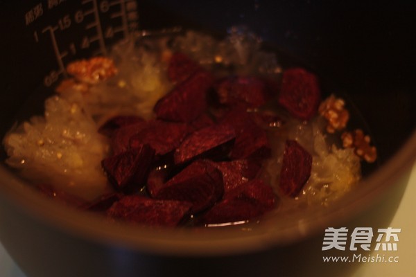 Walnut Purple Sweet Potato Tremella Porridge recipe