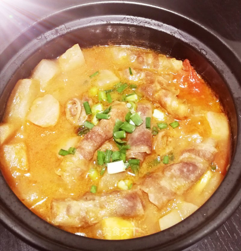 Beef Stew with Tomato Sauce and Radish recipe