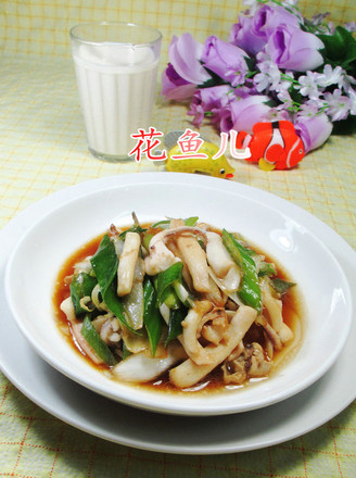 Fried Squid with Green Onions recipe