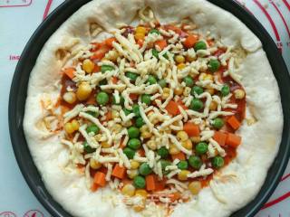 Pea Corn Ham Pizza recipe