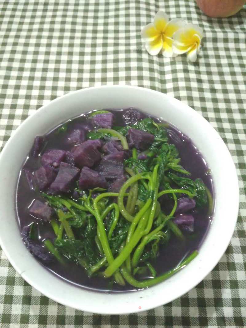 Purple Sweet Potato Leaf Soup recipe