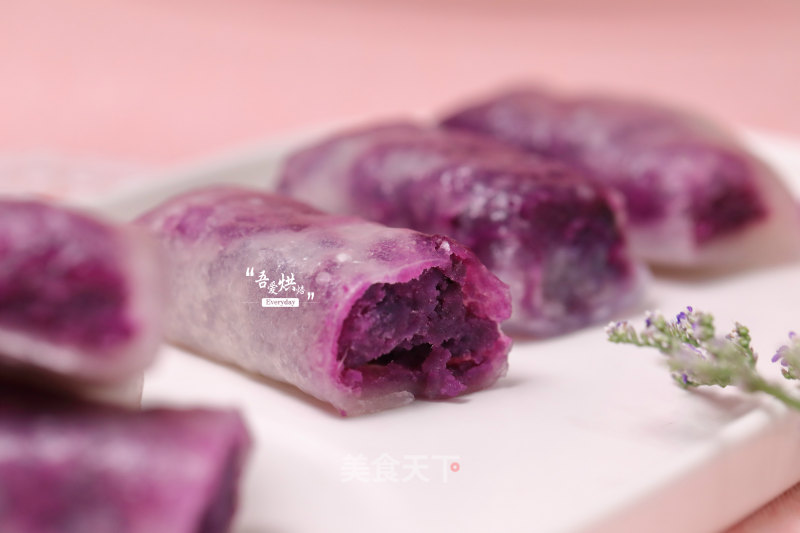 Purple Sweet Potato Sago Roll recipe