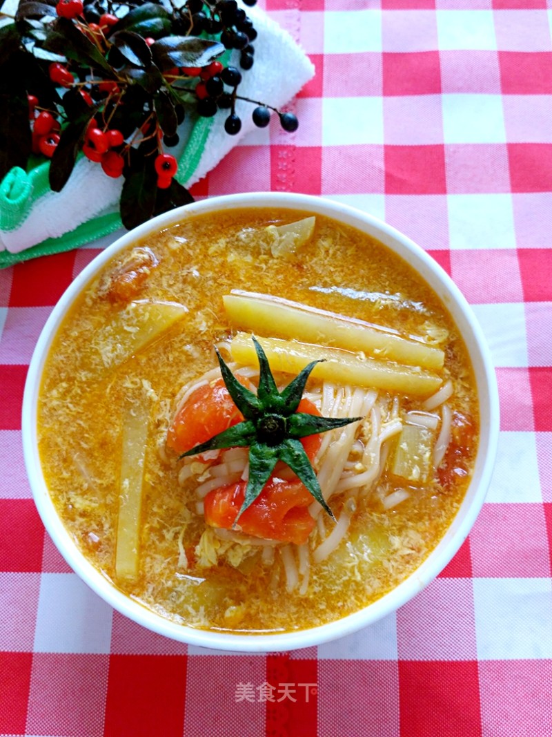 Potato Tomato Noodle Soup recipe