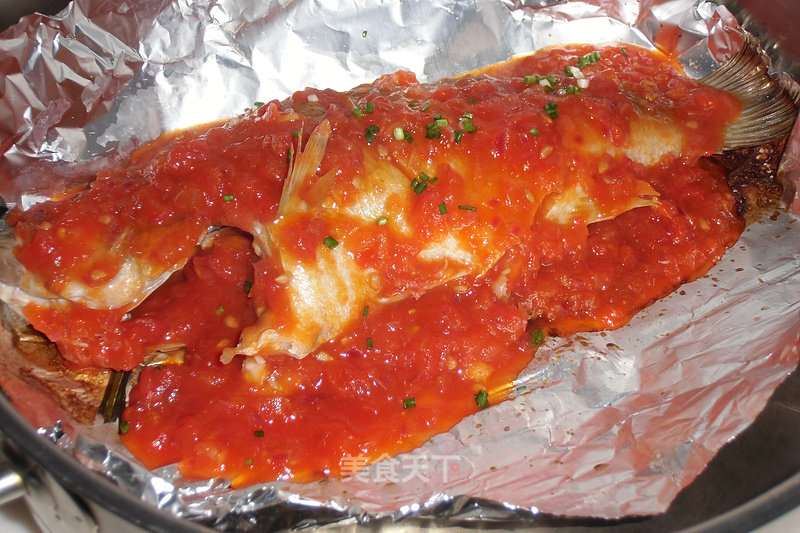 Perch in Tomato Sauce and Tin Foil recipe