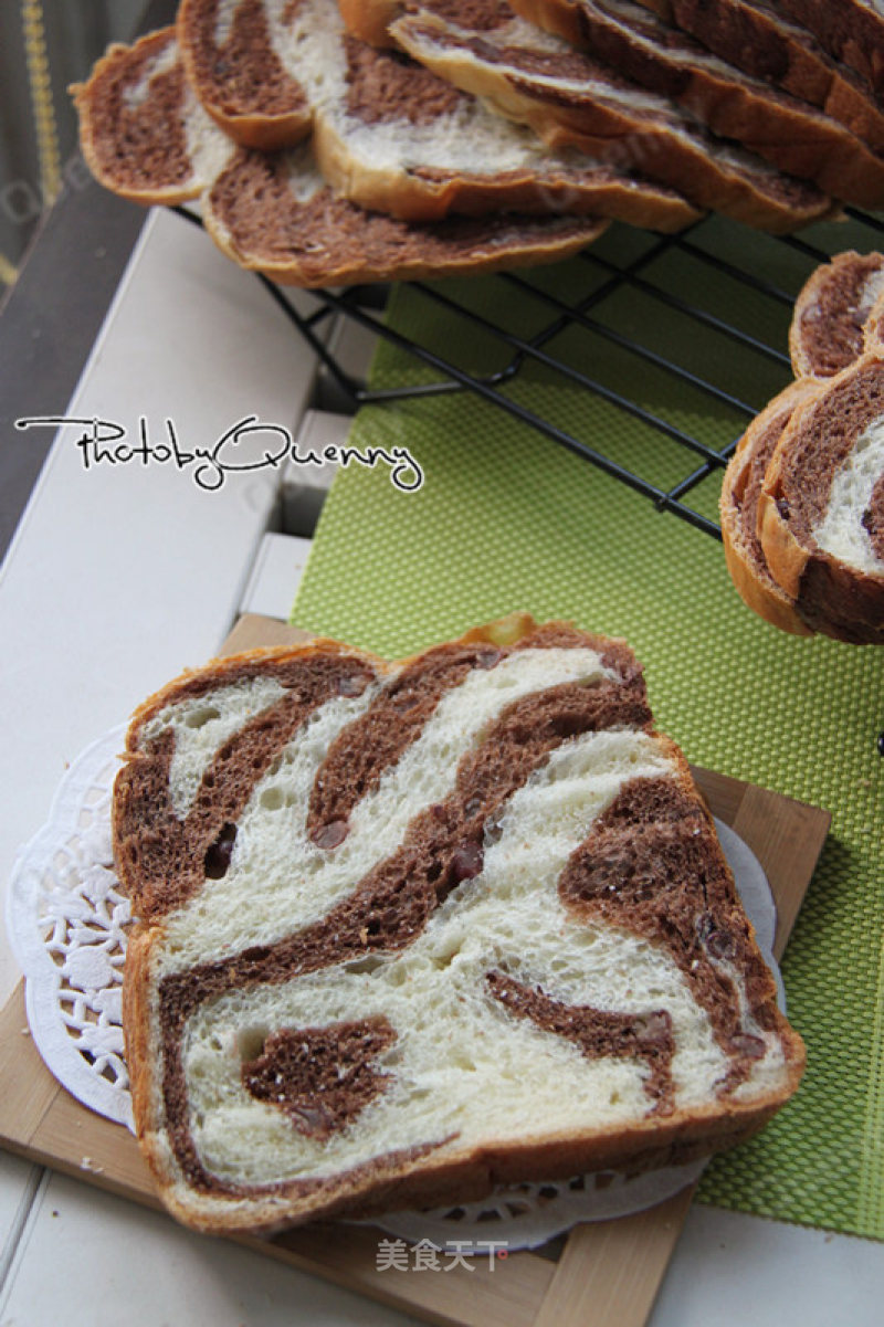 【honey Beans and Cocoa Two-color Toast】——manually Shaping Bread Machine Version recipe