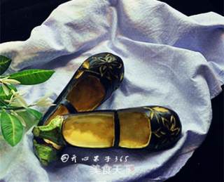 Carving Eggplant Embroidered Shoes Recalling Childhood recipe