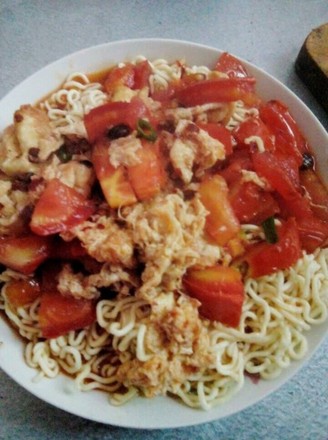 Tomato and Egg Lao Gan Ma Sauce Noodle